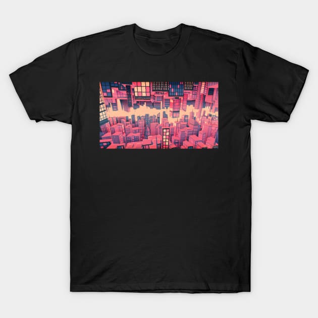 Pixel City 2 T-Shirt by aplusod